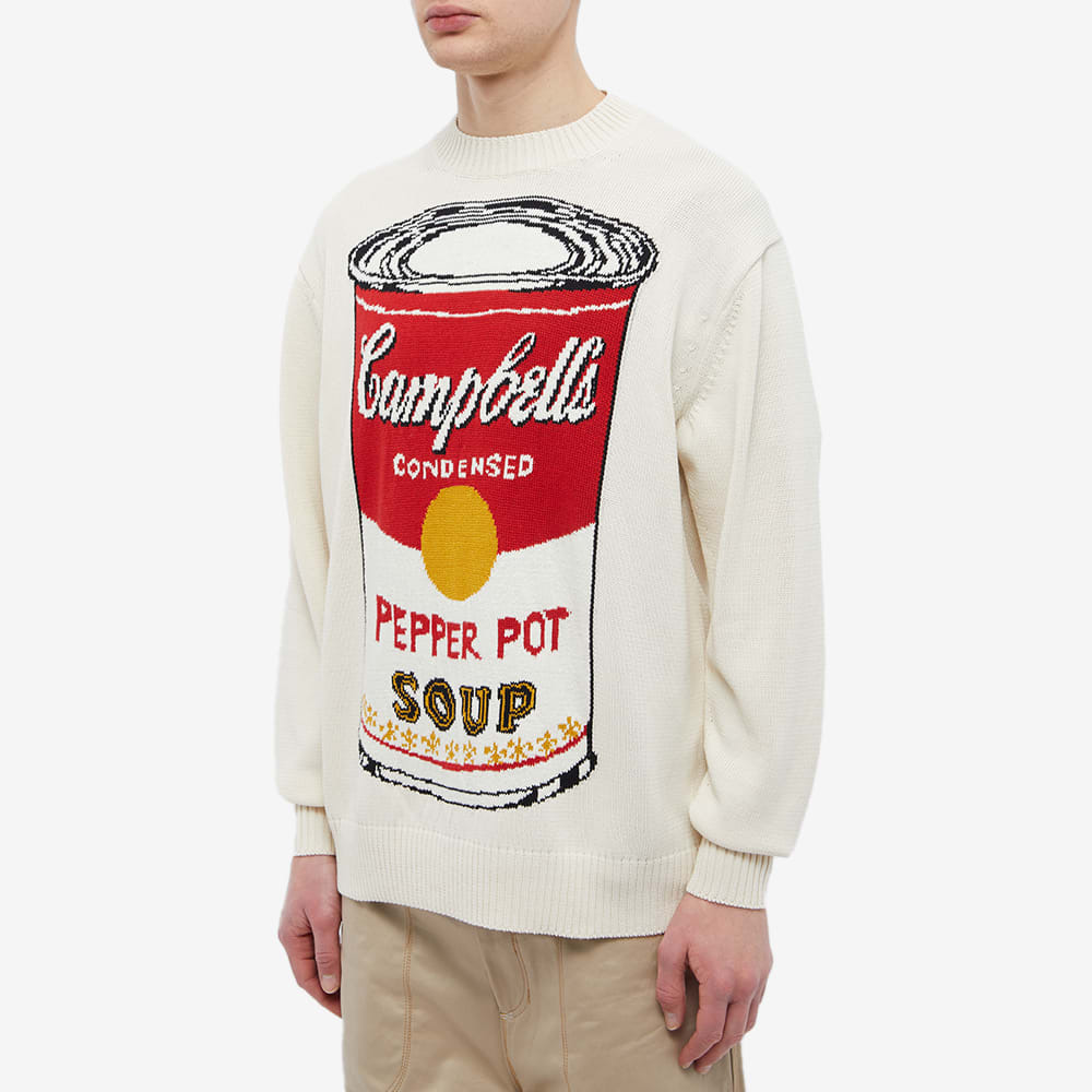 Junya Watanabe MAN x Warhol Campbell's Soup Crew Knit in Off White
