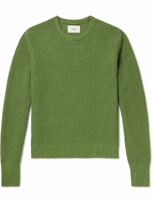 Photo: Folk - Waffle-Knit Sweater - Green