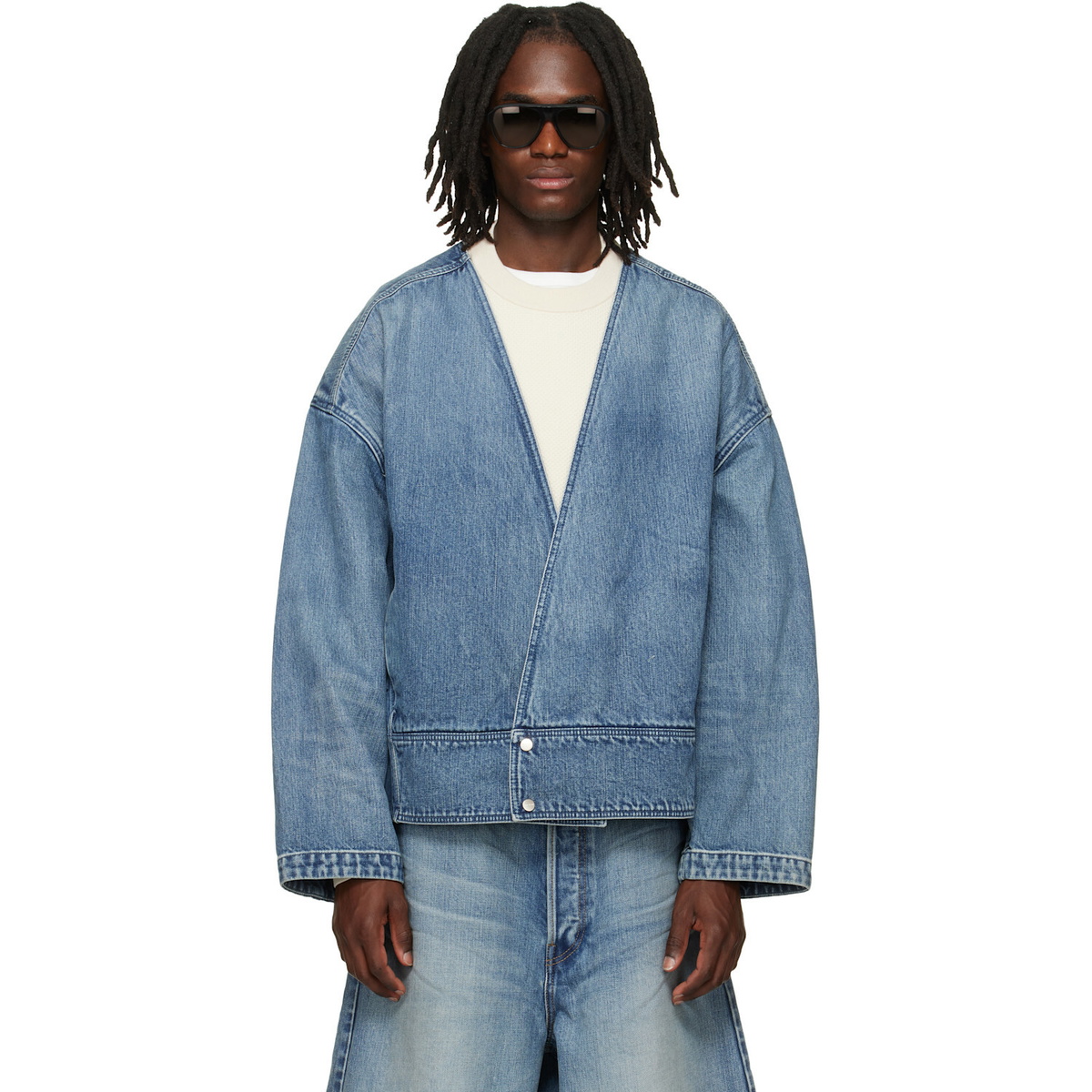 Fear of God Indigo Lapelless Denim Jacket
