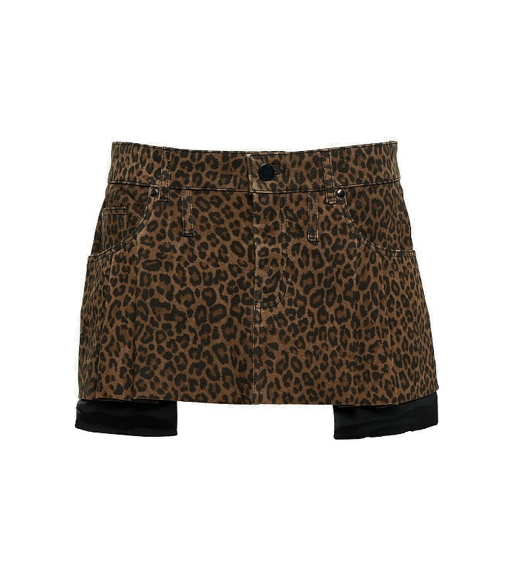 Photo: Dodo Bar Or Leopard-printed suede miniskirt