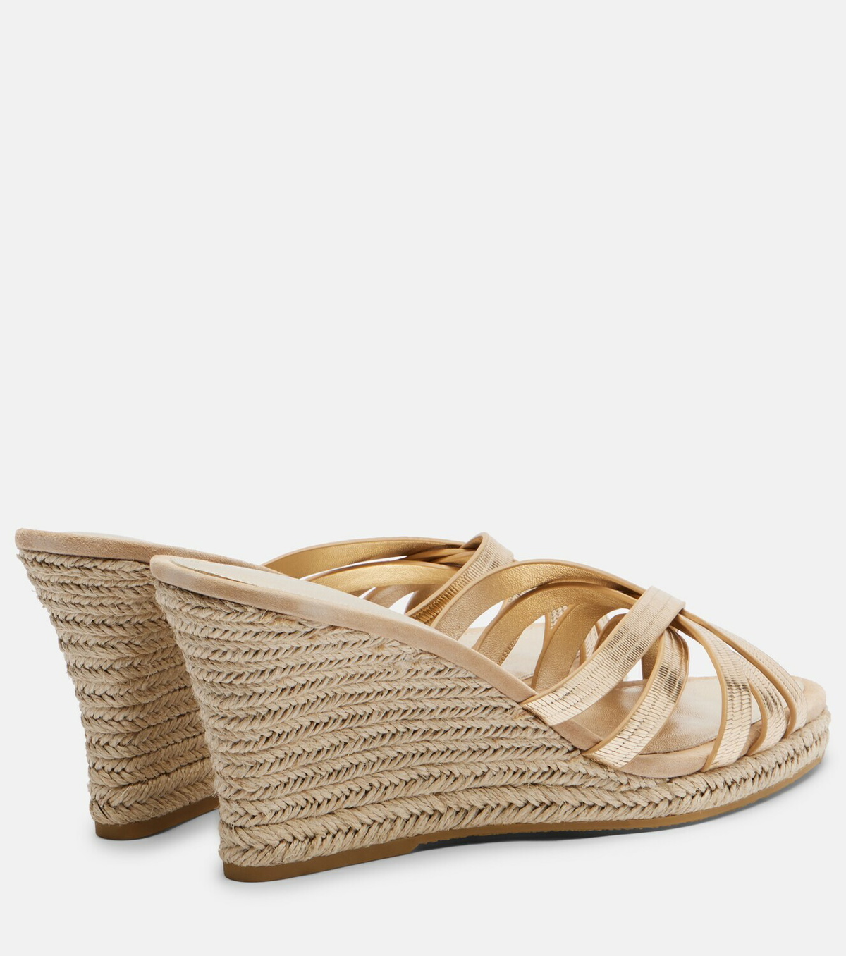 Veronica Beard Metallic leather espadrille wedges