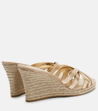 Veronica Beard Metallic leather espadrille wedges