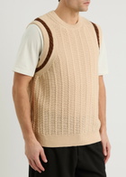 DRÔLE DE Monsieur Le Débardeur Maille Cable-knit Cotton-blend Vest Cream