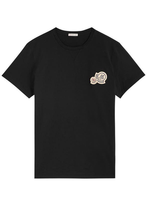 Photo: Moncler Logo-appliquéd Cotton T-shirt Black