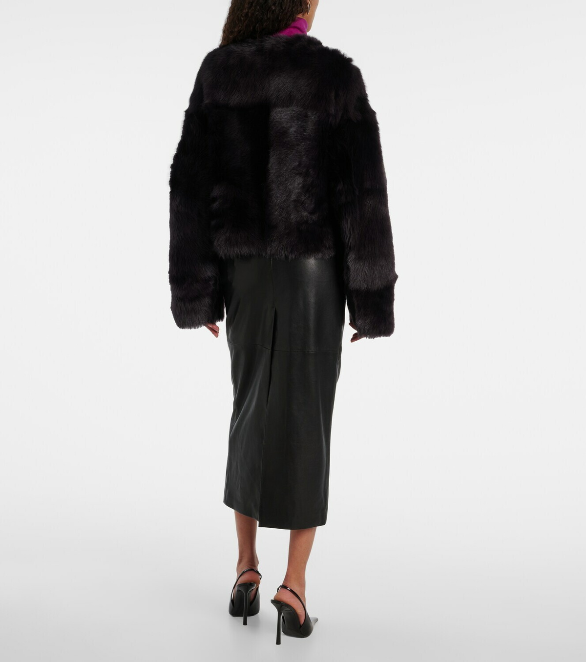 Nour Hammour Elisse leather pencil skirt