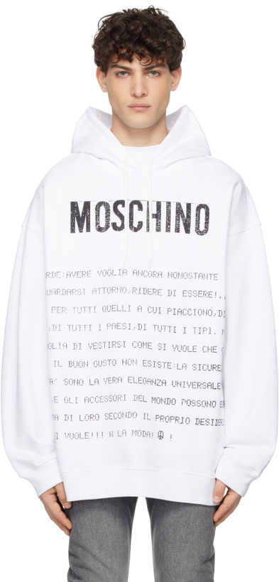 Photo: Moschino White Message Hoodie