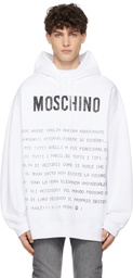 Moschino White Message Hoodie