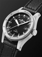 Fortis - Flieger F-41 Automatic GMT 41mm Recycled Stainless Steel and Leather Watch, Ref. No. F4220018