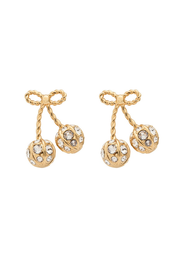 Photo: Valentino Garavani Cherryfic Swarovski Crystal-embellished Earrings - Gold - One Size