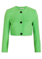 Emilia Wickstead Lizette Wool-crepe Cropped Jacket Green