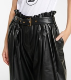 Balmain - High-rise leather paperbag pants