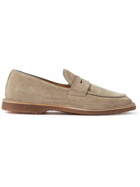 Officine Creative - Kent Suede Penny Loafers - Neutrals