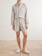 TEKLA - Striped Cotton-Poplin Pyjama Set - Neutrals