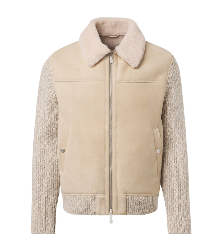 Photo: Eleventy Shearling-lined suede jacket
