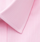 CHARVET - Pink Slim-Fit Striped Cotton and Linen-Blend Shirt - Pink