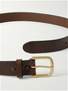 Sid Mashburn - 2.5cm Leather Belt - Brown