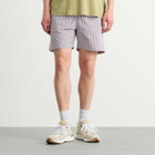 Polo Ralph Lauren Men's Stripe Traveler Swim Shorts in Nutmeg Brown Seersucker