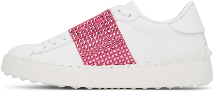 Bygge videre på Gade Ligner Valentino Garavani White & Pink Crystal Open Sneakers Valentino Garavani
