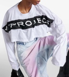 Y/Project Logo cotton jersey crop top