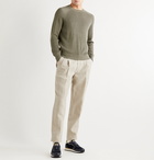 Brunello Cucinelli - Contrast-Tipped Ribbed Cotton Sweater - Gray