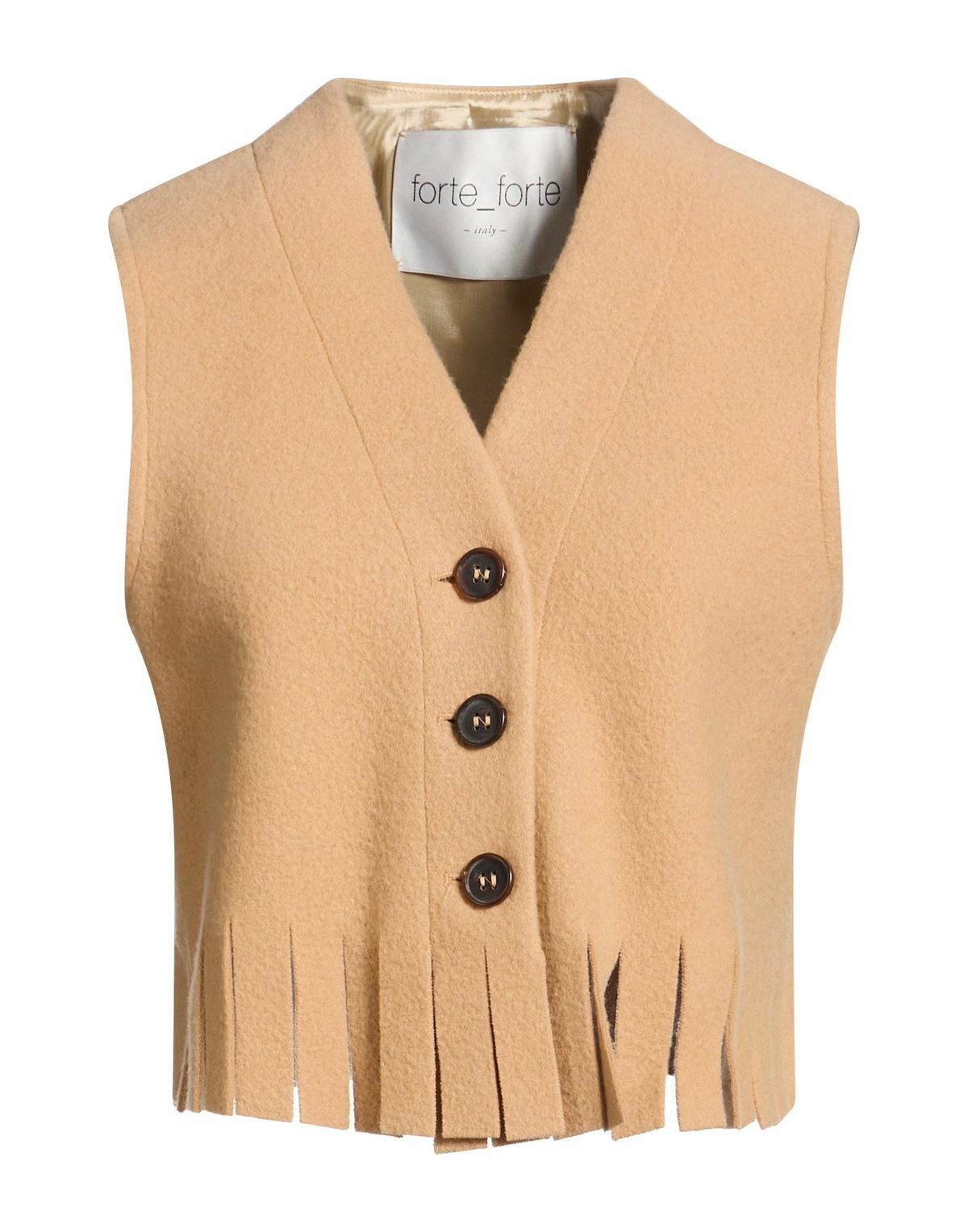 Forte_forte Womens Tailored Vest Camel