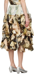 Comme des Garçons Multicolor Ruched Midi Skirt