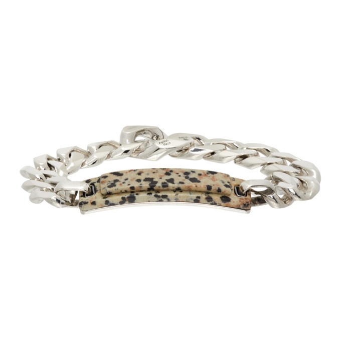 Photo: Bottega Veneta Silver Dalmatian Tag Bracelet