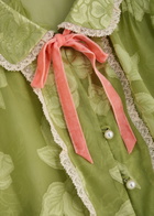 Sister Jane Emile Floral-jacquard Chiffon Shirt Light Green