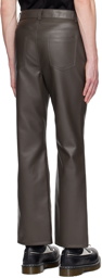 System SSENSE Exclusive Brown Faux-Leather Pants