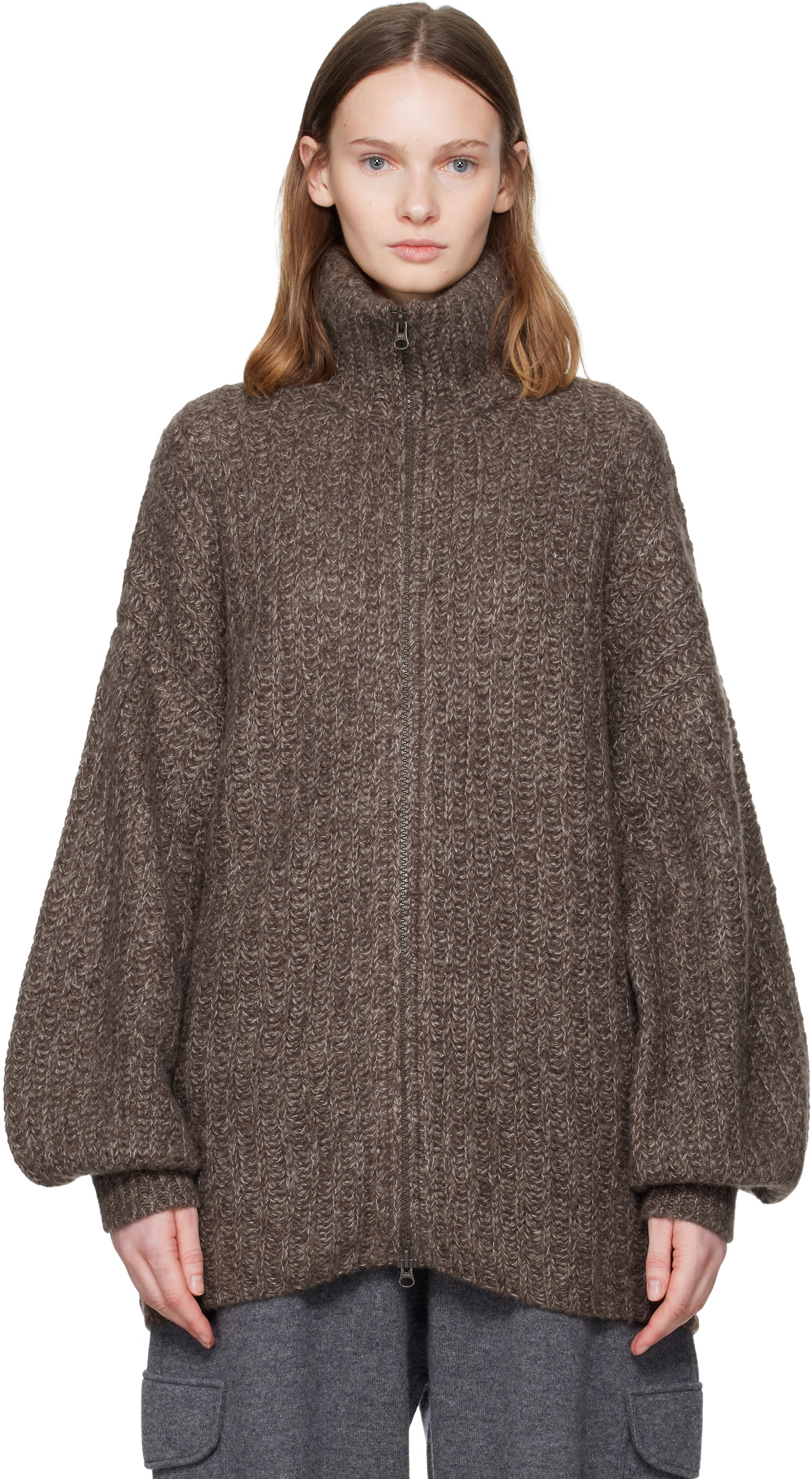 LISA YANG Brown Marly Cardigan Jacket