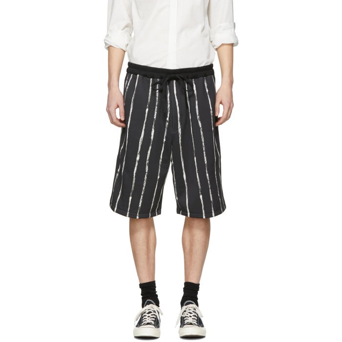 Photo: 3.1 Phillip Lim Black Painted Stripe Shorts 