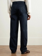 Richard James - Straight-Leg Pleated Cotton-Twill Trousers - Blue