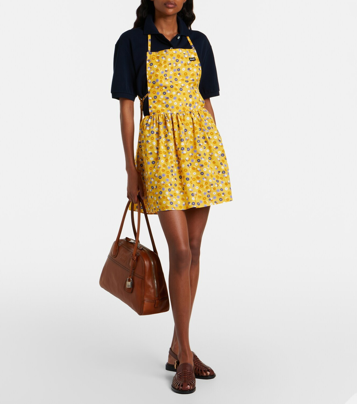 Miu Miu Floral open-back cotton poplin minidress
