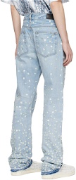 AMIRI Blue Floral Jeans