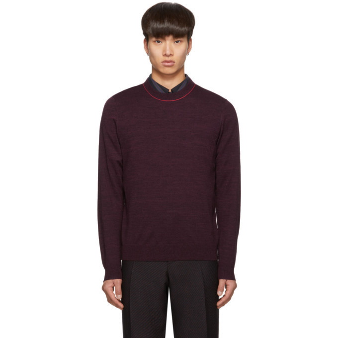 Photo: PS by Paul Smith Purple Knit Crewneck Sweater