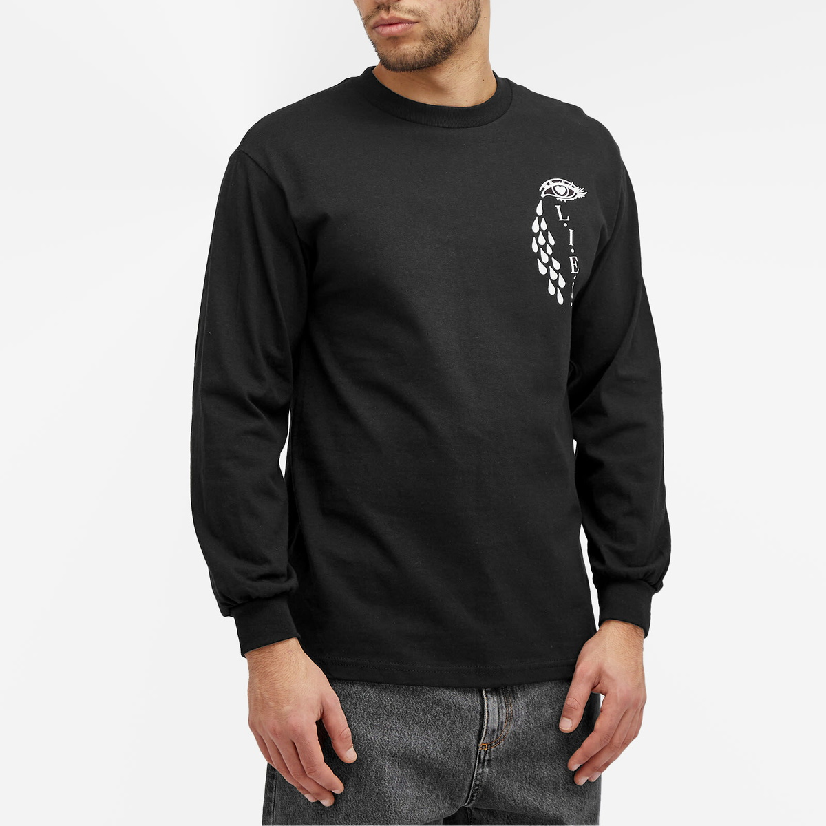 L.I.E.S. Records Men's Broken Heart Long Sleeve T-Shirt in Black
