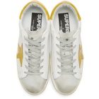 Golden Goose White and Yellow Superstar Sneakers