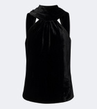 Simkhai Scarlett draped caped velvet top