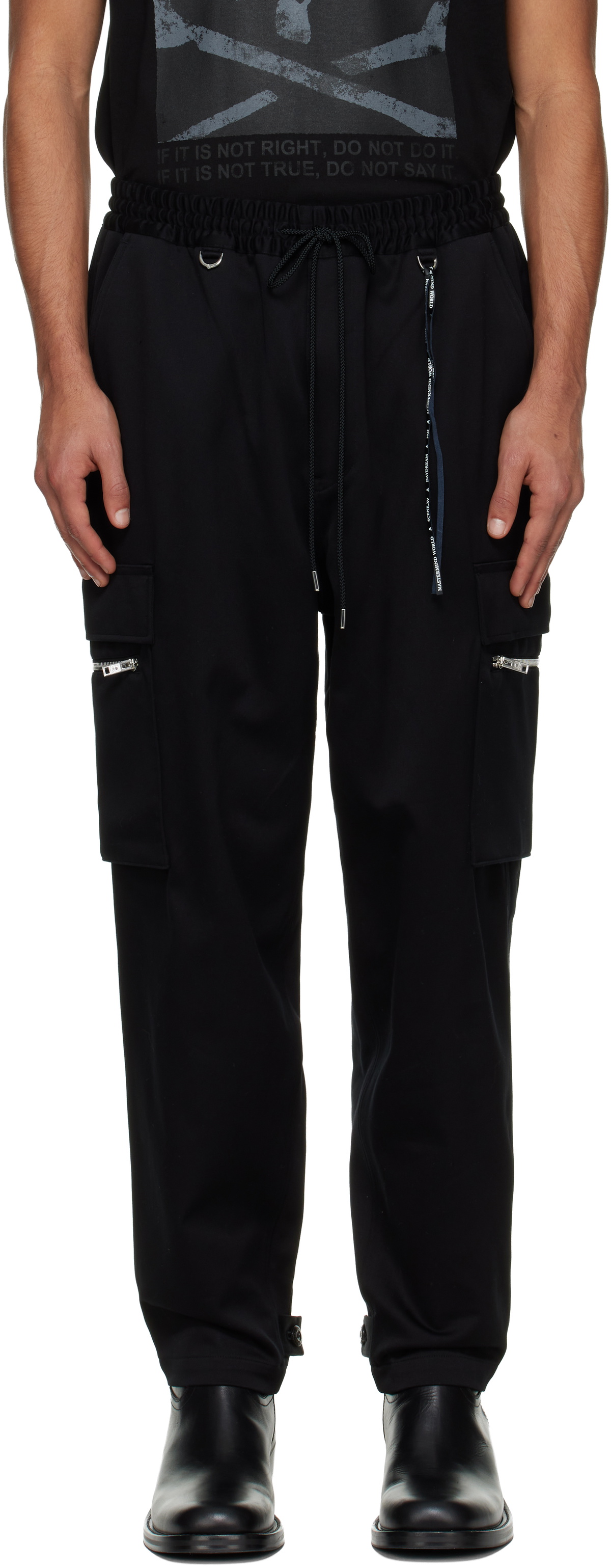 MASTERMIND WORLD Black Regular Cargo Pants