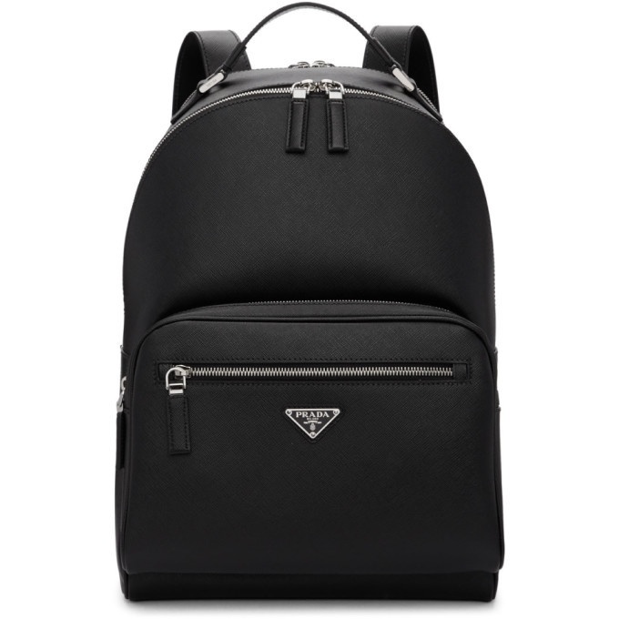 Photo: Prada Black Leather Travel Backpack