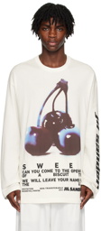Jil Sander White Printed Long Sleeve T-Shirt
