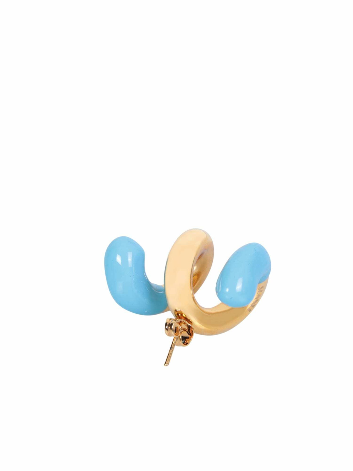 Sunnei Fusillo Rubberized Gold/ Light Blue Earrings