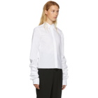 MM6 Maison Martin Margiela White Parachute Poplin Extra Long Sleeve Shirt