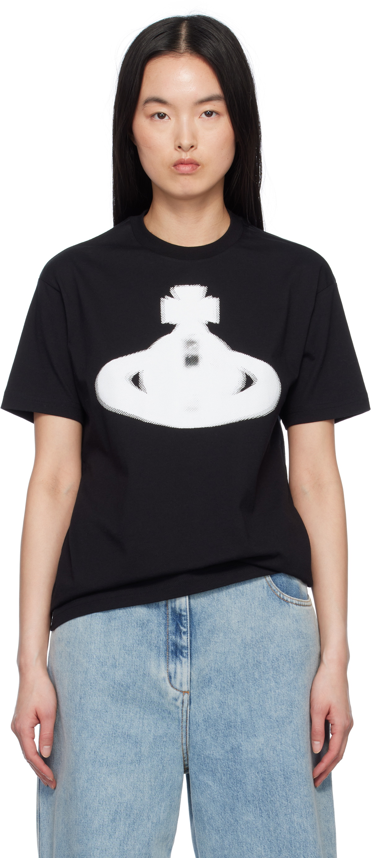 Vivienne Westwood: Black Halftone Orb Classic T-shirt | SSENSE