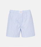The Attico Striped cotton shorts