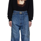 Doublet Blue Hemp Chaos Embroidery Jeans