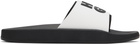 Hugo White & Black Logo-Branded Straps Pool Slides
