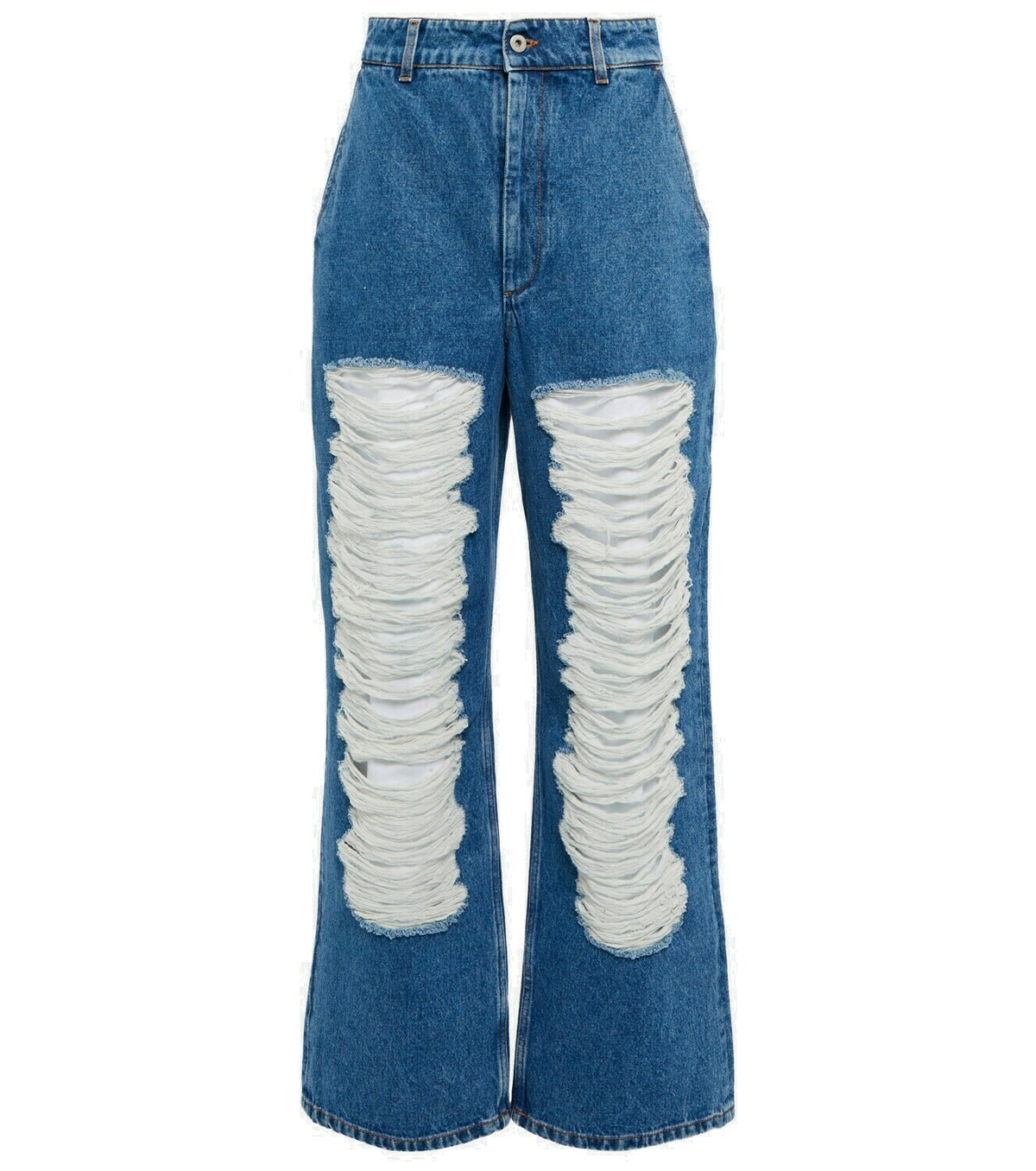 Loewe Distressed mid-rise wide-leg jeans Loewe