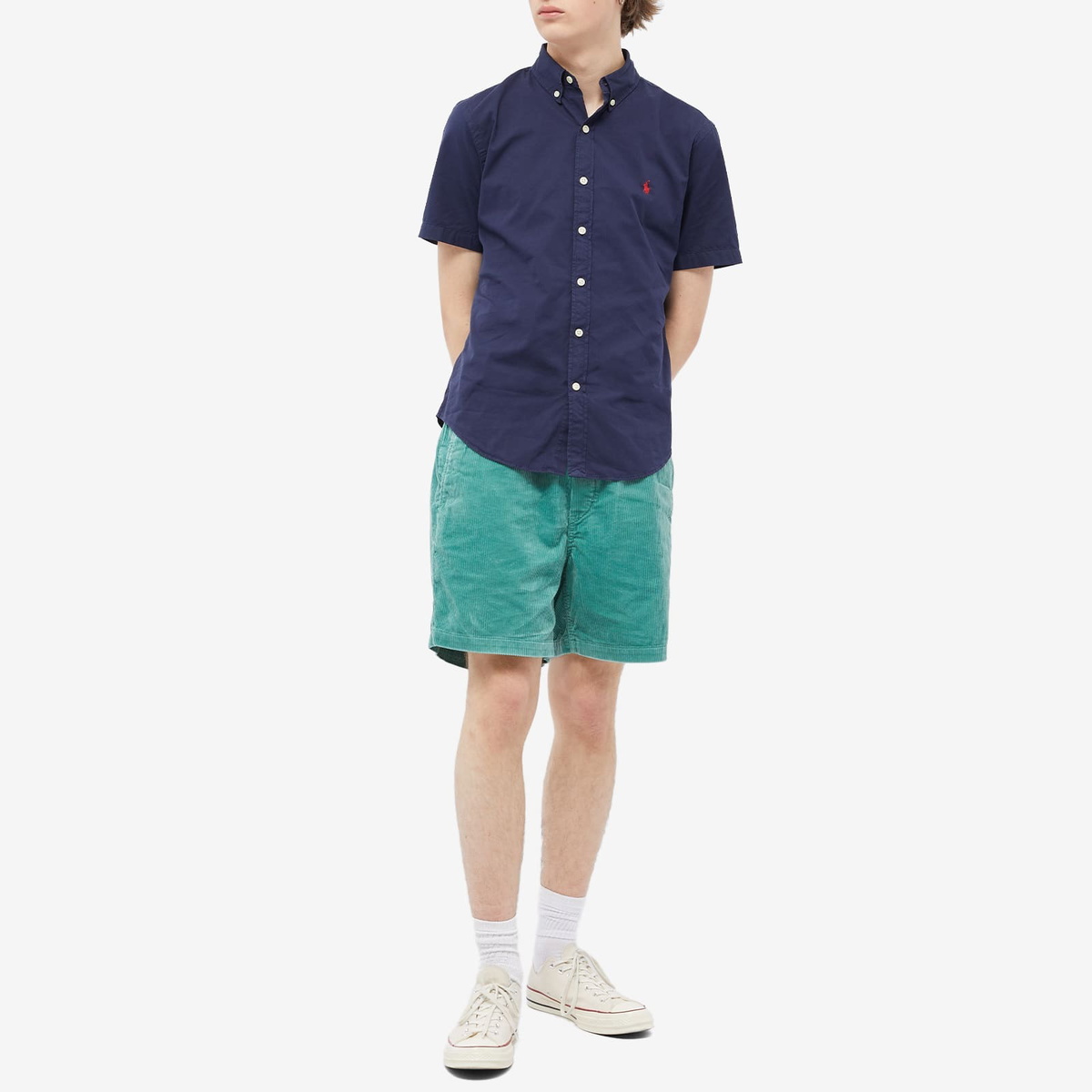 Polo Ralph Lauren Men's Featherweight Twill Short Sleeve Shirt in Newport Navy