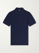 TOM FORD - Slim-Fit Lyocell and Cotton-Blend Piqué Polo Shirt - Blue